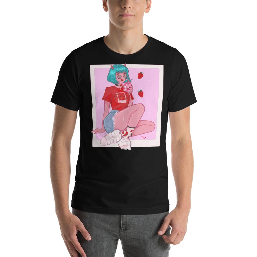 Strawberry - Pastel T-Shirt - Dark Aesthetics and Anime Clothing Streetwear